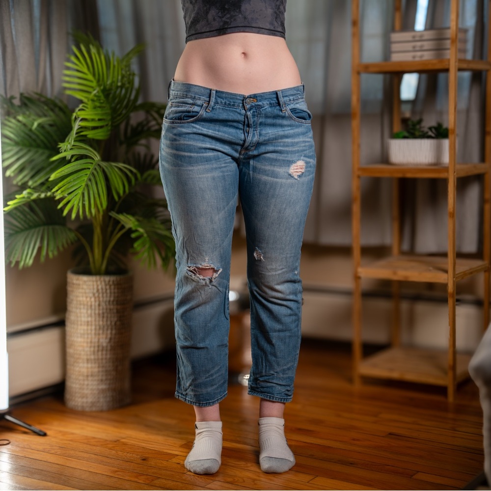 Abercrombie & Fitch Blue Cropped Ankle Jeans